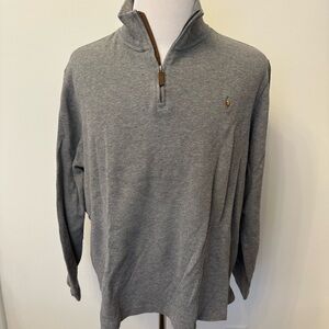 Polo Ralph Lauren Estate Rib 1/4 Quarter Zip Sweater XL Gray